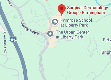 Map showing the location of Birmingham, AL