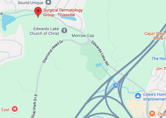Map showing the location of Trussville, AL