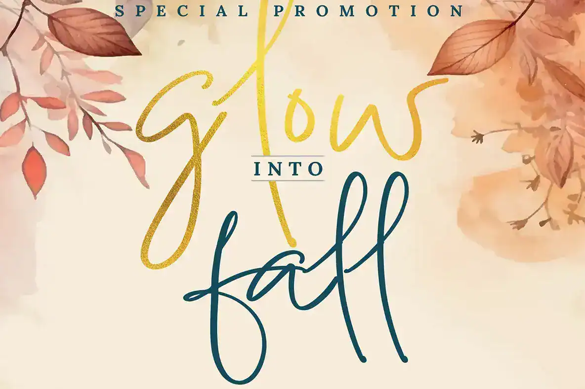 Glow into Fall promotion flyer, cropped