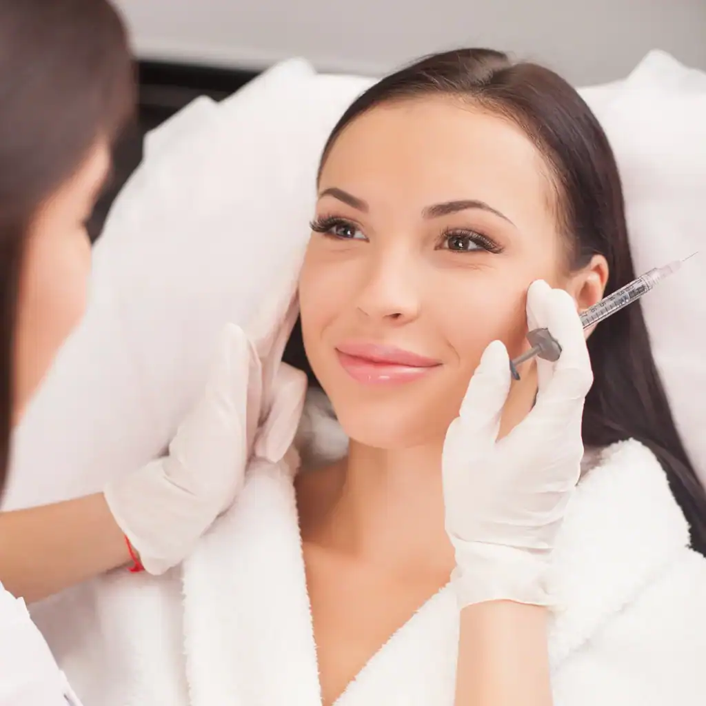 Woman getting a cosmetic treatment